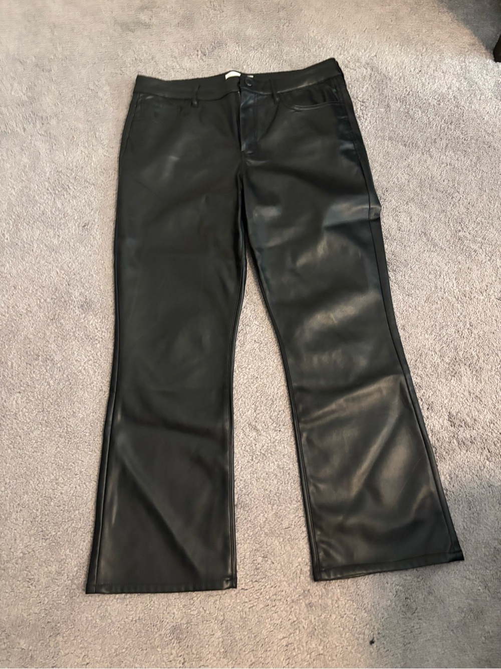 Dear John Black Faux Leather Flare Pants